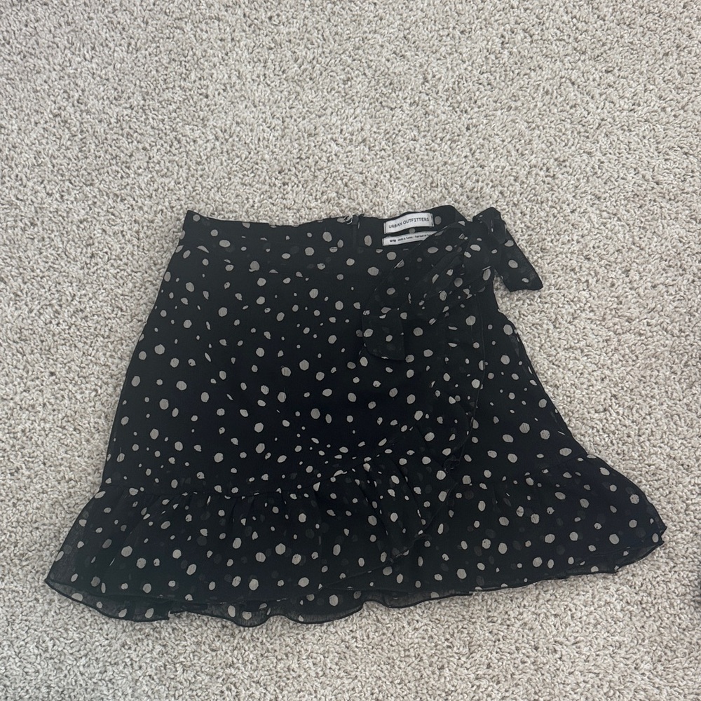 Urban Outfitters Black and White Polka Dot Mini Skirt